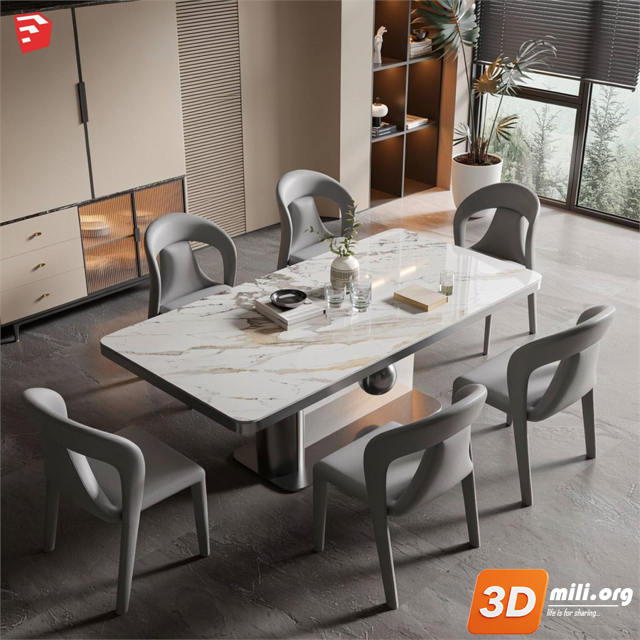Dining Table Set Skp Files